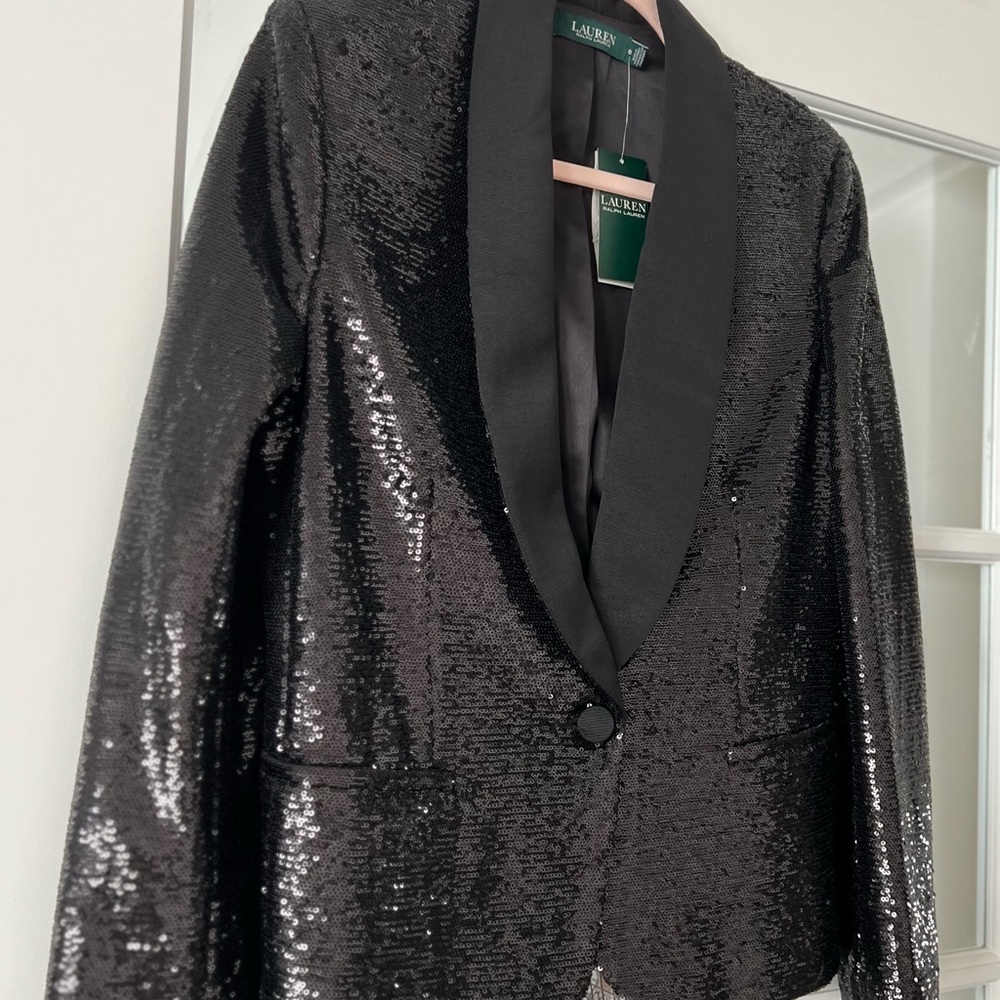 Ralph Lauren Black Sequin Blazer